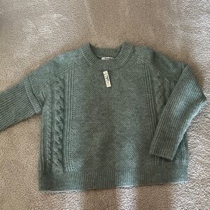 Madewell Textured Green Crew Neck Sweater